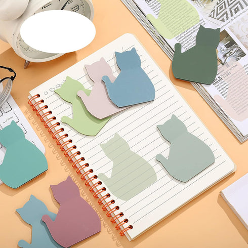 Ctosree 800 Sheets Cat Sticky Notes Set, 8 Bright Color Pads, Cute Cat Desk Accessories for School Office