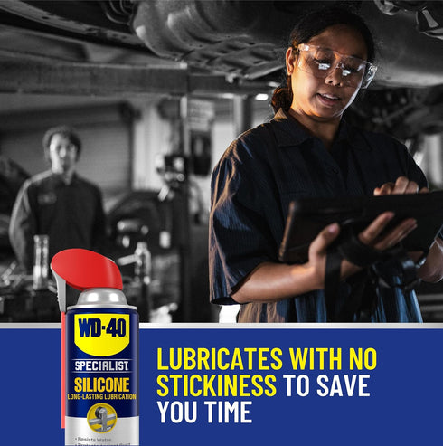 WD-40 2 11 OZ Specialist Silicone Lubricant with SMART STRAW SPRAYS WAYS