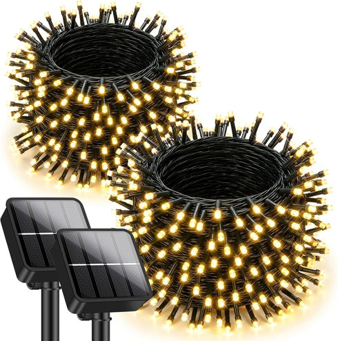 Brightever 2-Pack Solar String Lights Outdoor Waterproof, 92FT 240 LED Solar Lights