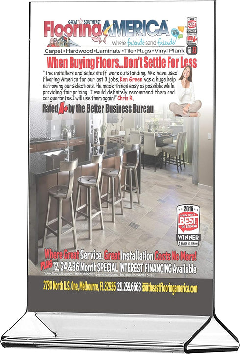 Marketing Holders ChefLand 4"W 6"H Pack 12 Countertop Marketing Holders x Literature Flyer Frame Of Letter Notice Menu