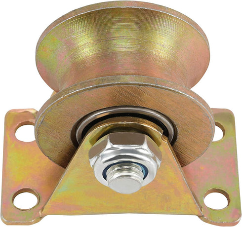 ZOENHOU 4 PCS 2 Inch 660 LB Steel U Groove Wheel Pulley, Heavy Duty Rigid Caster for Inverted Track