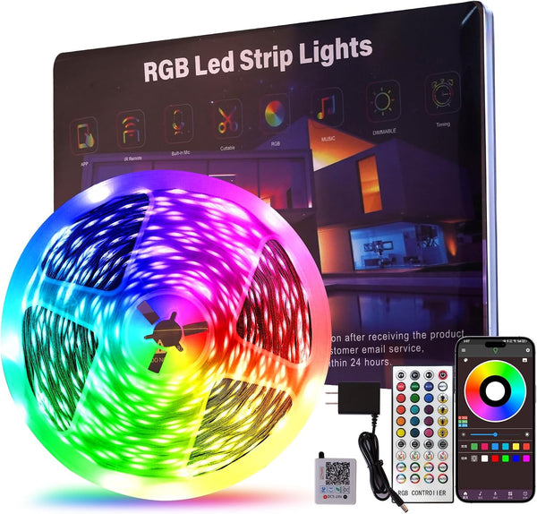 100 FT LED Lights For BedroomWith 44 Key Infrared Remote Control And