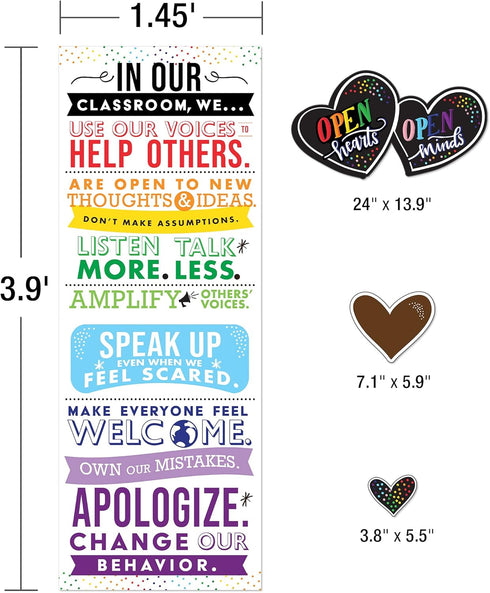 Carson Dellosa Open Hearts Bulletin Board, Inspirational Quote Header and Heart Cutouts (14 pc)