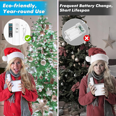 132FT(66 2) Lakumu * Fairy Lights Battery Operated String Lights, Twinkle Lights with Remote &Timer, Cool White LED
