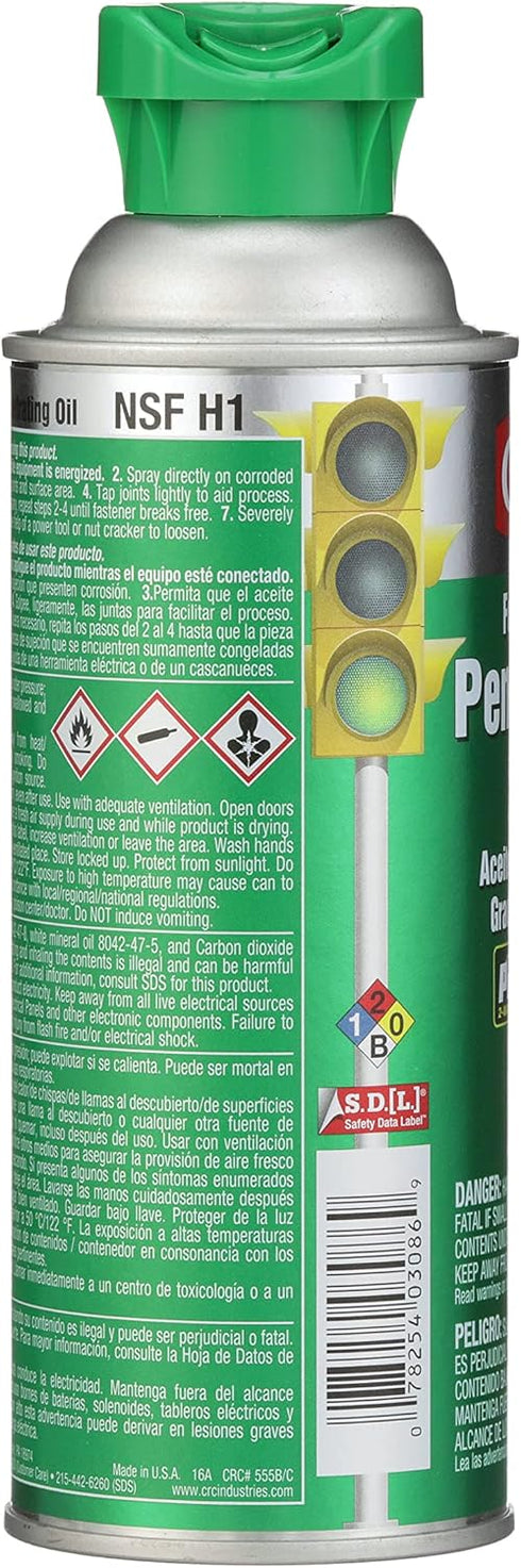 CRC Food Grade Penetrating Oil 03086, 11 Wt. Oz. General Purpose Lubricant for Food Processing Equipment