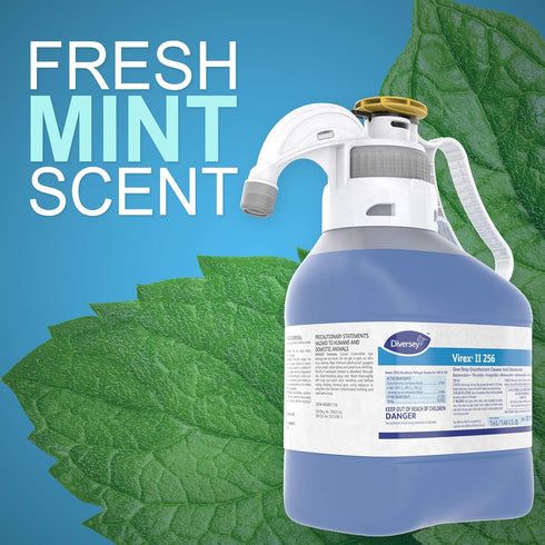 VIREX II 256 5019317 Diversey Disinfectant Cleaner, 1.4-Liter, Hospital Grade Floor Cleaner with Mint Scent
