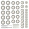 40 Pcs Diamond Cutting Wheel Set, 25mm/30mm/35mm/40mm with 8 Pcs 3mm Mandrel and 2 Pcs Screwdriver