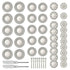 40 Pcs Diamond Cutting Wheel Set, 25mm/30mm/35mm/40mm with 8 Pcs 3mm Mandrel and 2 Pcs Screwdriver