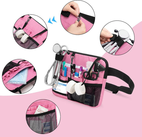Pack Damero Nurse Fanny with Medical Gear Pockets, Nurse Waist Pouch Nurse Tool Belt with Tape Holder for Stethoscopes