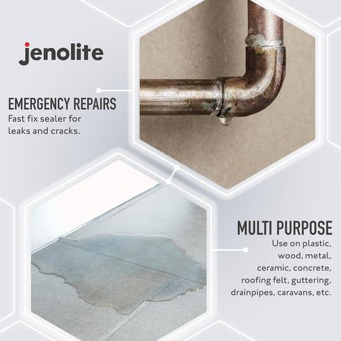 JENOLITE Stop Leak Sealer Spray, Waterproof Sealant, Fills, Seals & Stops Leaks, WHITE, 400ml
