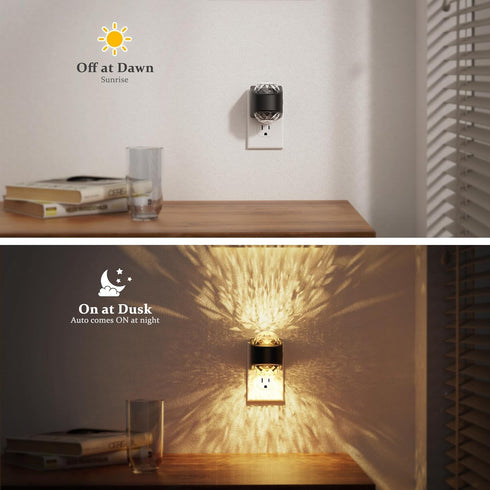 2 Pack 3000K JandCase Night Lights Plug into Wall, Star Projector Night Light with Soft White, Automatic Galaxy