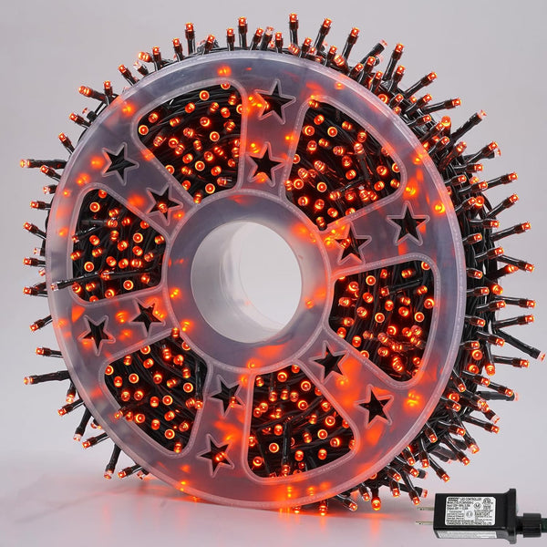 YEGUO 165ft 500 LED String Lights Outdoor Waterproof, Orange Christmas Lights Indoor,