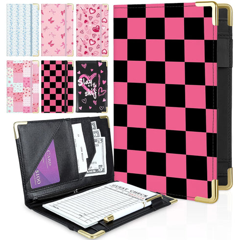 Server Book, Cute Server Books for Waitress, PU Leather Serving Book with