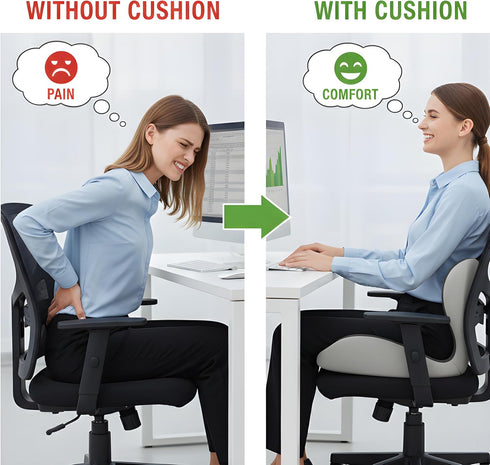 Zamerry Memory Foam Office Chair Cushion for Sciatica Pain Relief Ergonomic Seat Cushions for Office Chairs, Desk Chair