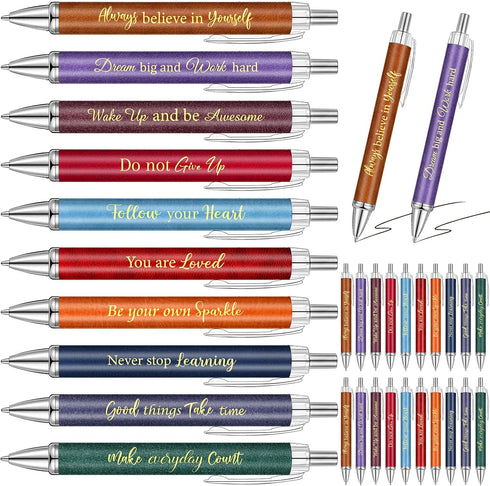 Yeaqee 50 Pcs Inspirational Ballpoint Pens, Motivational Quotes, Retractable Gift Pens for Women, Students, Black Ink