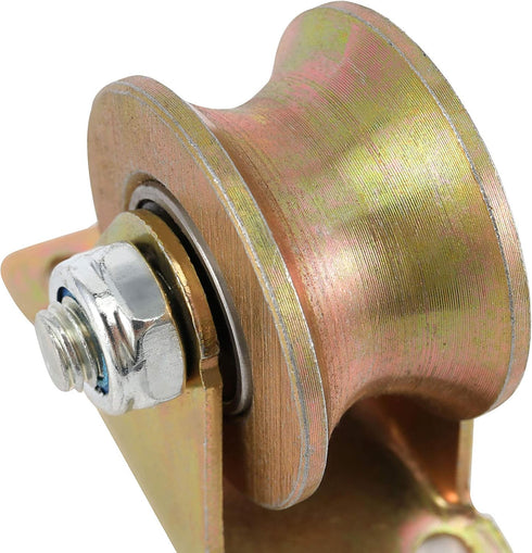 ZOENHOU 4 PCS 2 Inch 660 LB Steel U Groove Wheel Pulley, Heavy Duty Rigid Caster for Inverted Track