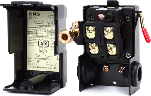 SNS Pressure Switch Control 95-125psi, 4 Ports Heavy Duty 20 Amp for Air Compressor PS10-4H1