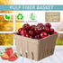 Naqqios 30pcs Produce Baskets Farmers Market - Thick Fruit Containers | Stackable Pulp Fiber Berry Basket