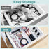 WOWBOX 25 PCS Clear Plastic Drawer Organizer Set, 4 Sizes Desk Drawer Divider Organizers and Storage Bins for Makeup,