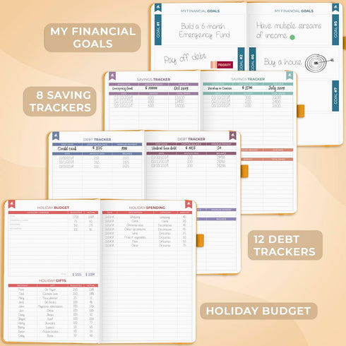 Clever Fox Budget Planner Premium Edition - Expense Tracker Notebook + 5 Cash Envelopes, A5 Hardcover