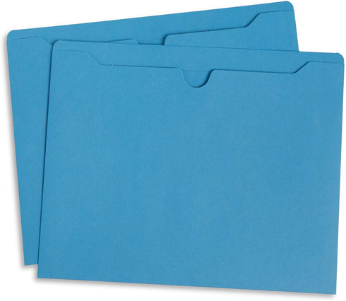 Blue Summit Supplies 100 Blue File Jackets, Reinforced Straight Cut Tab, Letter Size, Designed for Standard Hanging