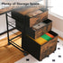 HOOBRO Vertical 3-Drawer Mobile File Cabinet, Rustic Brown Office Cabinet, Rolling Printer Stand, A4/Letter-Sized
