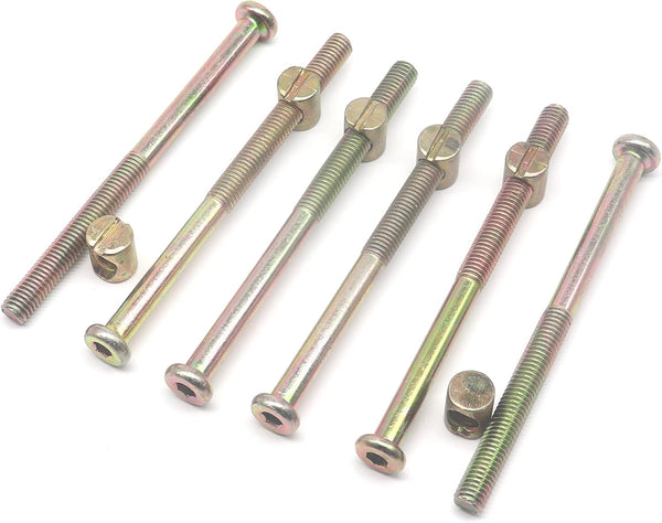 binifiMux M8 x 110mm Half Thread Furniture Barrel Screws, Bolt Nuts Assortment Kit for Cribs