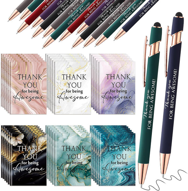 Kosiz 144 Pcs Inspirational Journal and Pen Set Teacher Appreciation Gifts Bulk Motivational Notebooks Thank You Gifts