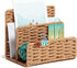 U Brands Woven Letter Sorter, Rattan-Inspired Wicker Style Office Organization Supplies, 1 Count