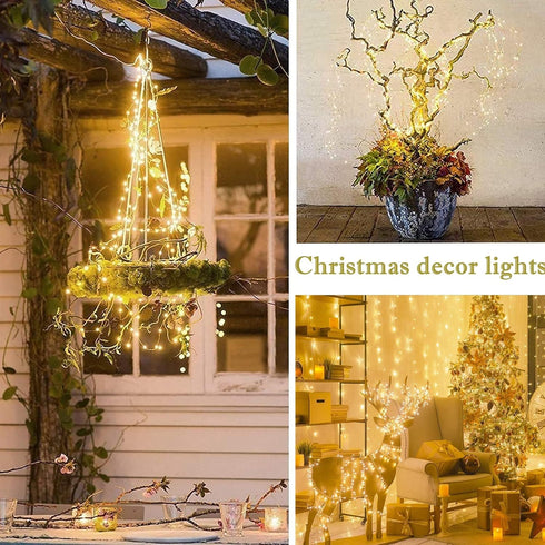 YITING 10 Strands 200 LEDs Solar Powered Twinkle Firefly Bunch Lights, 8 Modes Fairy String Lights for Outdoor