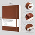 RETTACY Journaling Notebooks 2-Pack - B5 Notebooks College Ruled with 204 Numbered Pages per Pack, for Work, School, Writing, 100 GSM Acid-Free Paper, Leather Softcover, 7.6" × 10" (Black & Brown)