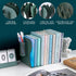 YIRUIDD Adjustable Bookends for Shelves, Metal Bookends for Heavy Books, Book Stopper Organzier with Pen Holder