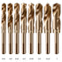 Reduced Shank Drill Bit Set, 8Pcs High-Speed Steel, 1/2” Deming Large Drill Bit Set for Home DIY, General Building,
