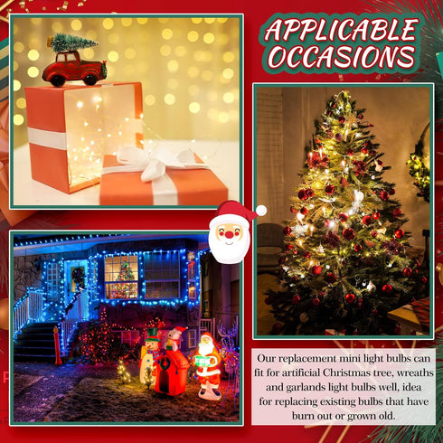 Honoson 48 Count 5 mm Bulbs Bulbs Bulb) Winter LED Replacement Bulk Wide Angle Winter LED Light String Replacement