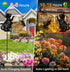 Solar Lights Outdoor Decorative, Watering Can with Cascading Lights, with Cat Silhouette Garden Stakes, Gifts for Mom
