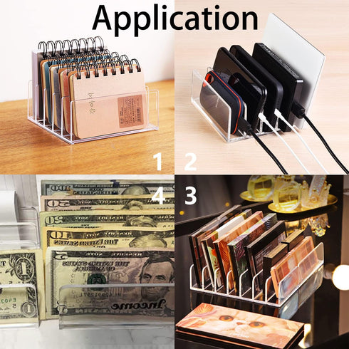 Eyeshadow Makeup Palette Organizer, 2 Pack, 7 Slot Acrylic Desk Organizer for Sorting Mail, Clear