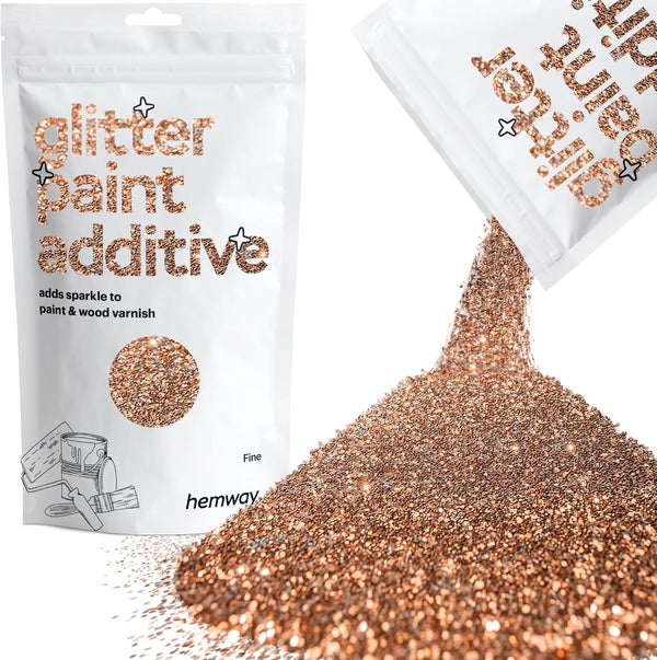Hemway Glitter Paint Additive Crystals for Acrylic Emulsion Paint, 100g / 3.5oz - Fine Bronze Brown