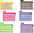 Zipper Mesh Pouch, 6 Pcs 6 Colors 9.8"x 7" Document Bag Storage Pouch for Travel and Office Supplies