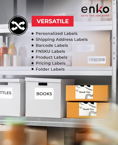 enKo Compatible DK-2205 Continuous Paper Labels (2.4 Inch x 100 Feet) for Brother QL Printers