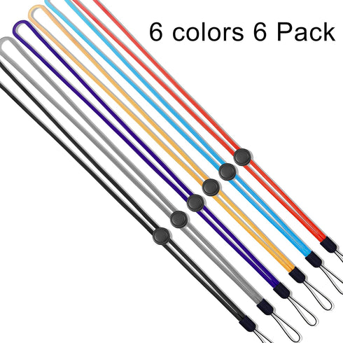 YOUOWO 6 Pack Adjustable Neck Lanyards for Pen, Phone, ID Badges Holder, Keys, Office Name Badges, USB Sticks,