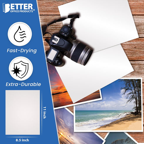 Better Office Products Glossy Photo Paper, 8.5 x 11 Inch, 30 Sheets, 200 gsm, Letter Size