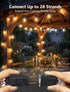 50FT G40 Bulbs, 2700K (25 Bulbs 2 Outdoor String Lights - Shatterproof LED Waterproof Connectable Patio String Lights