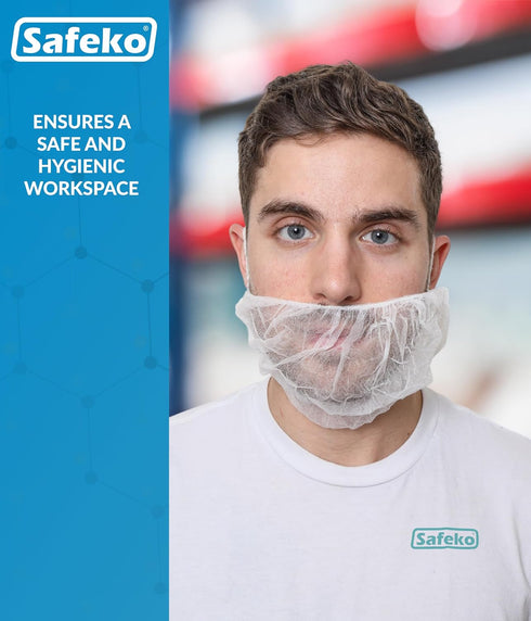18" 21" Beard Nets, Disposable Beard Covers, Beard Net for Food Service, Cooking, Cleaning