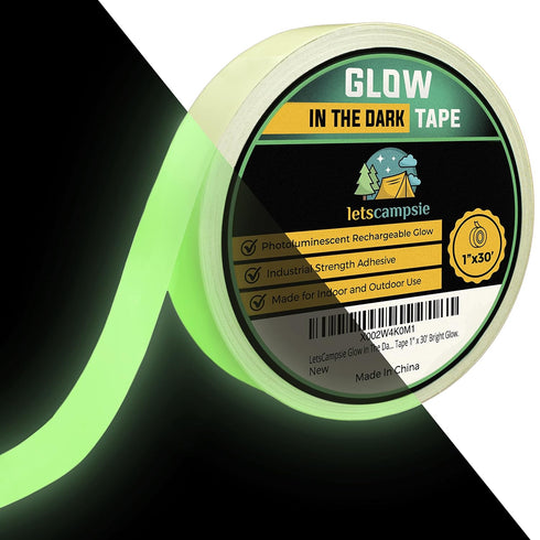 Glow in The Dark Tape – 30ft x 1inch – Premium Industrial Grade Luminous Glow Tape for Night and Outdoor Use
