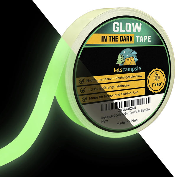 Glow in The Dark Tape – 30ft x 1inch – Premium Industrial Grade Luminous Glow Tape for Night and Outdoor Use