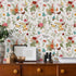17.7''x354'' VEELIKE Herbs Floral Wallpaper Stick and Peel Vintage Butterflies Marigolds Contact Paper for Walls