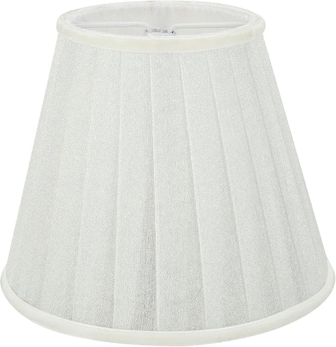 Aspen Creative 33112-2B 3" 5" 4-1/4" 2 Pack Small Pleated Empire Shape Chandelier Clip-On Lamp Shade, White, Top x