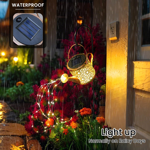 X-PREK Solar Garden Lights Outdoor Lanterns Decoration, Metal Solar Watering Can Lights Outdoor Waterproof, Small Patio