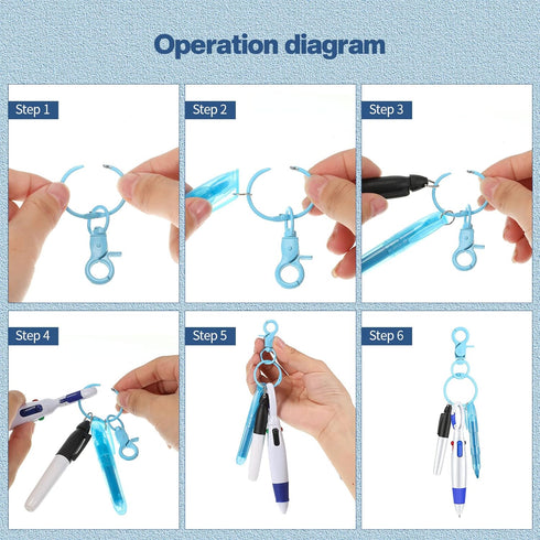 Fainne Mini Highlighter Nurse Pen Pack Set, Retractable Ball Pen with Nursing Keychain Clip (6)