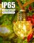 30Ft 15 Bulbs, 8 Brightown Solar String Lights Outdoor, Vintage Hemp Rope Solar Patio Lights with Shatterproof Light